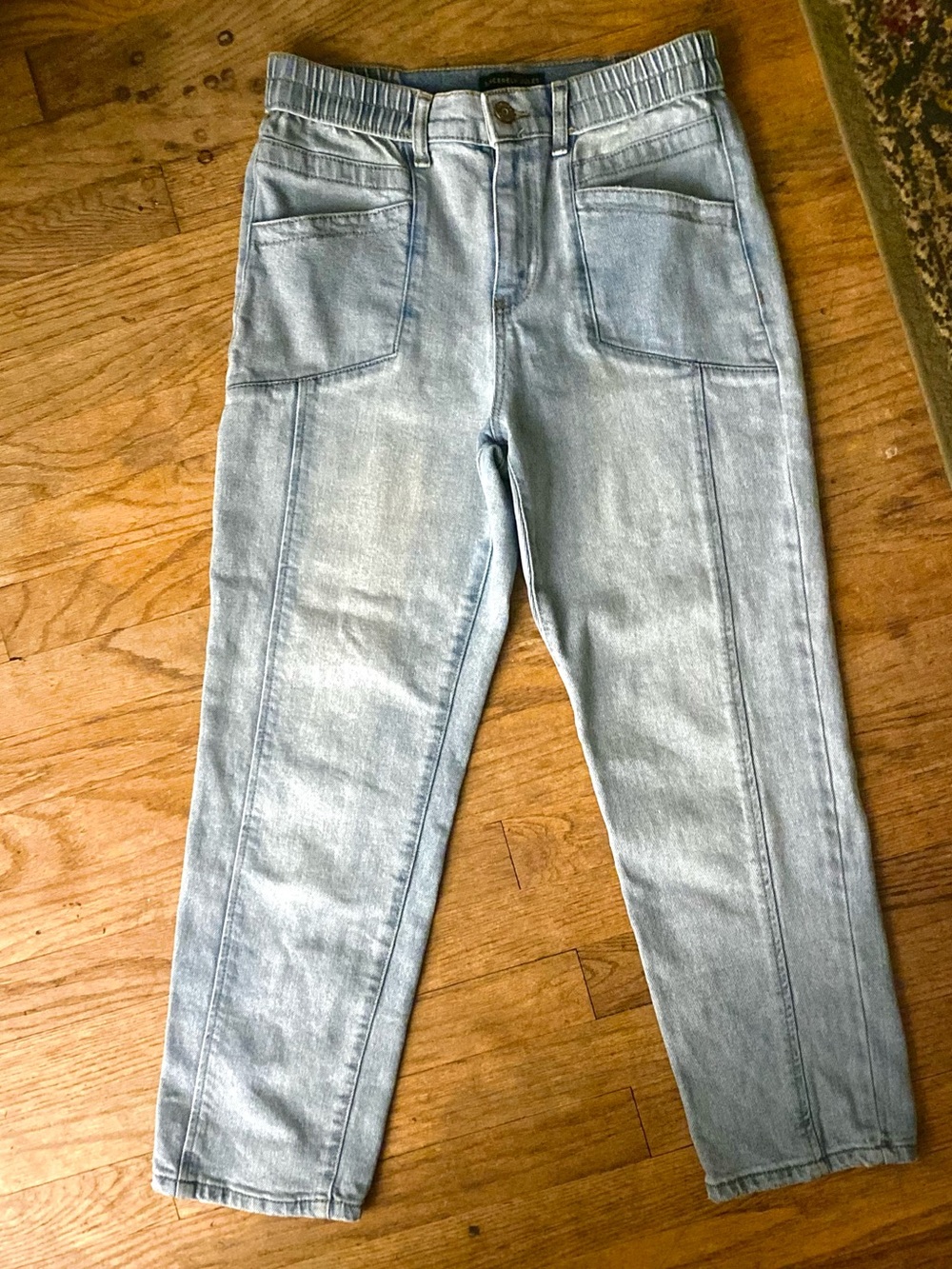 Sincerely Jules Jeans Juniors 5/27 High Rise Wide Straight Leg Stretch Waist EUC
